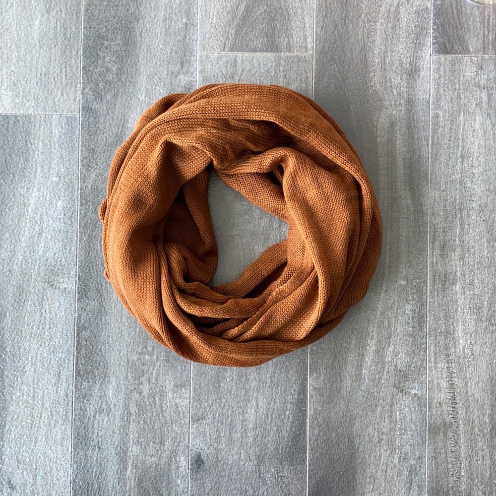 Rust knit infinity scarf